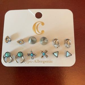 Charming Charlie’s silver & turquoise earring set